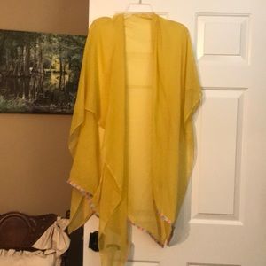 Yellow sheer summer kimono